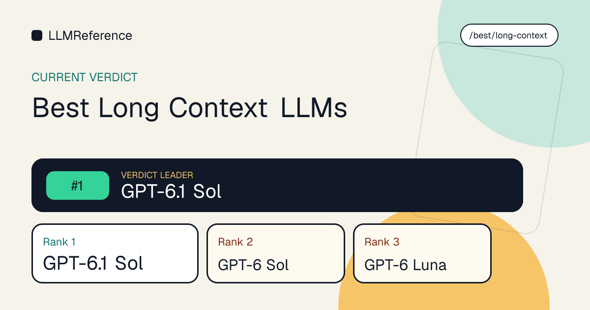 Best Long Context LLMs | LLM Reference