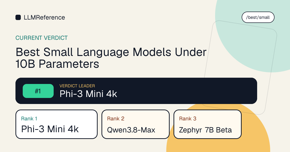 Best Small Language Models (SLMs) | LLM Reference