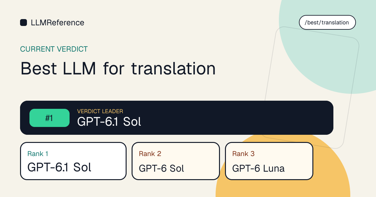 Best LLM for Translation in 2026 | LLM Reference